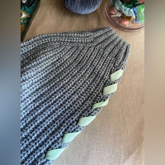 STINE GOYA Sugsi Fisherman Gray  Melange Sweater Puffy Sleeve Made In Italy Sz S - Picture 16 of 16